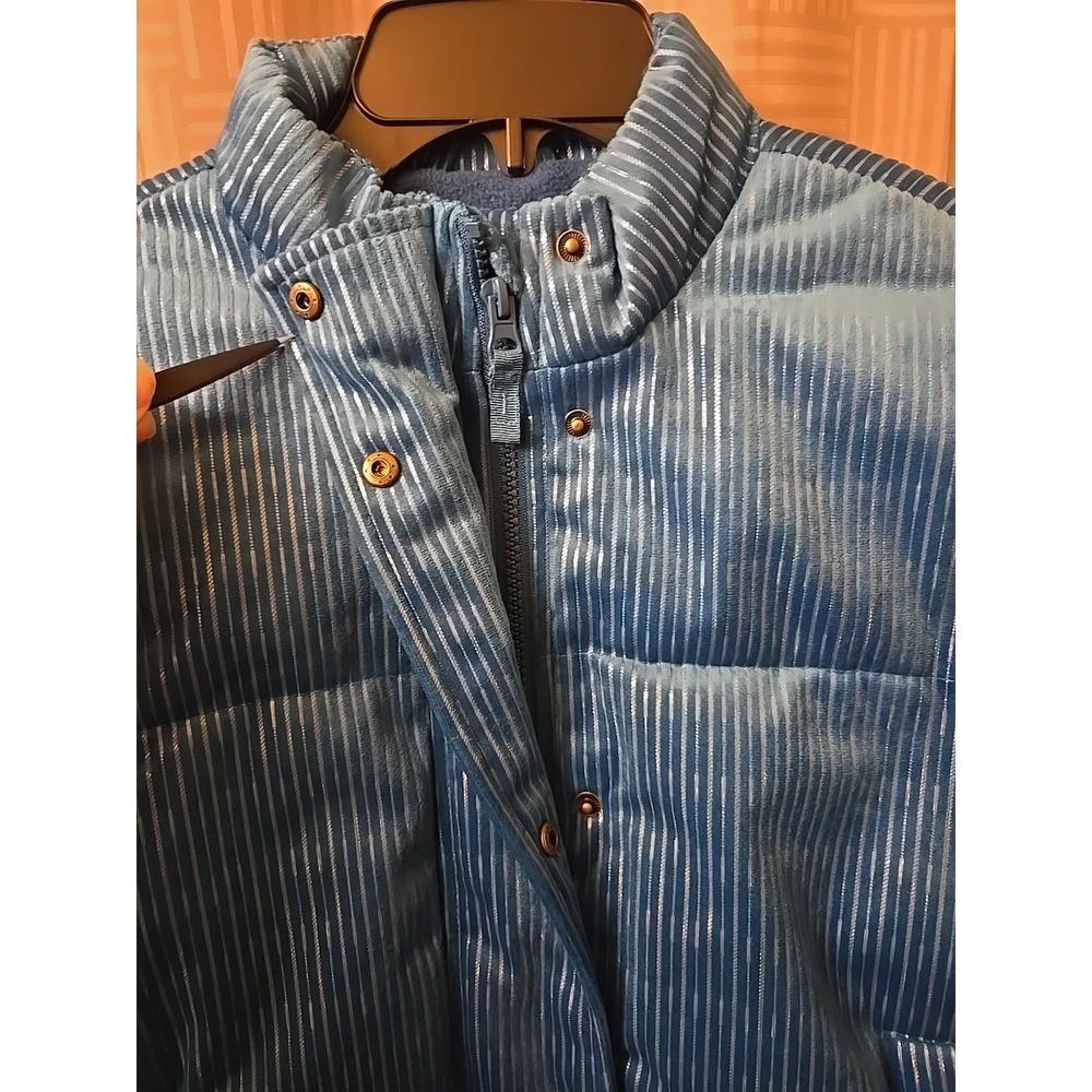 ThereAbouts M 12/14 Fleece‎ Lined Full Zip Girls Puffer Coat Winter Jacket Blue - Picture 3 of 7